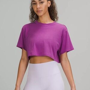 lululemon all yours cropped tee size 4 purple